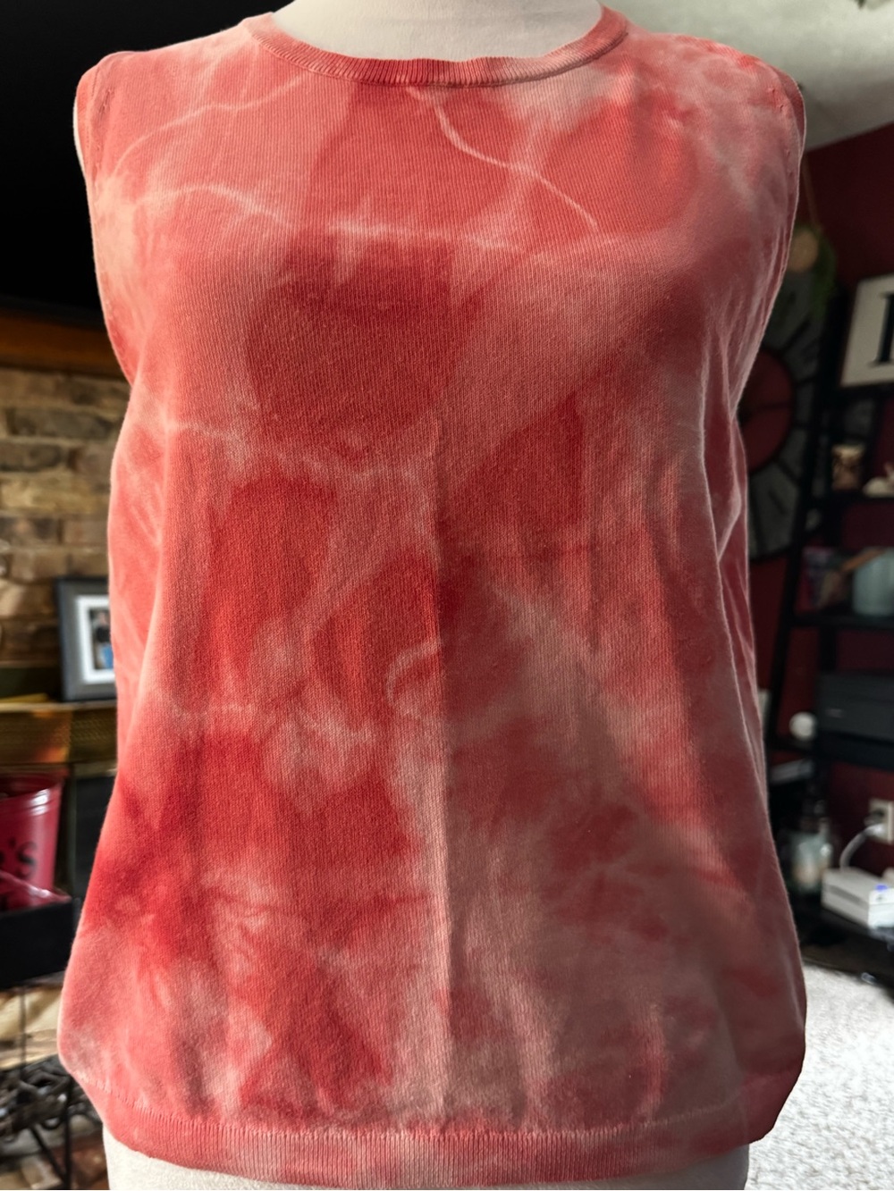 J. Crew Coral Tie-Dye Sleeveless Tank Top